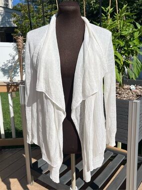Lauren Ralph Lauren Women’s 100% Linen Draped Open Front Cardigan Size S Boho